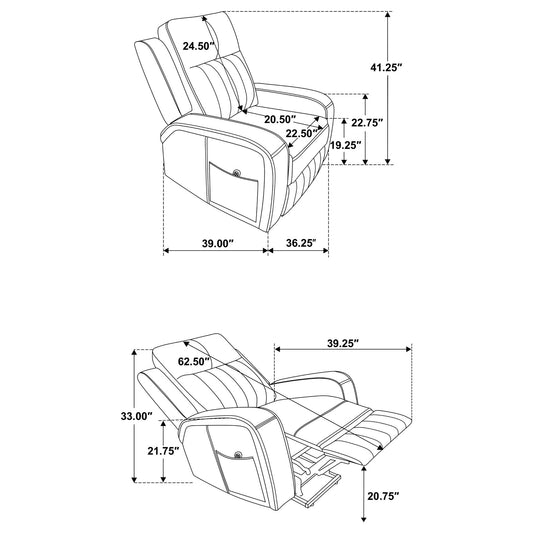 Mckinley - Upholstered Power Lift Recliner Chair With Remote Control - Gray