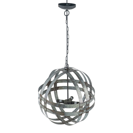 4 Light Galvanized Chandelier, Hanging Light Fixture With Adjustable Chain For Kitchen, Bulb Not Included - Gray