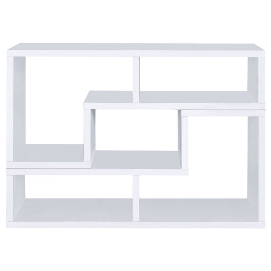 Convertable L-Shaped Bookcase With Open Shelves - White