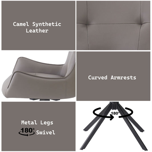 Damita - Side Chair With Swivel (Set of 2) - Camel