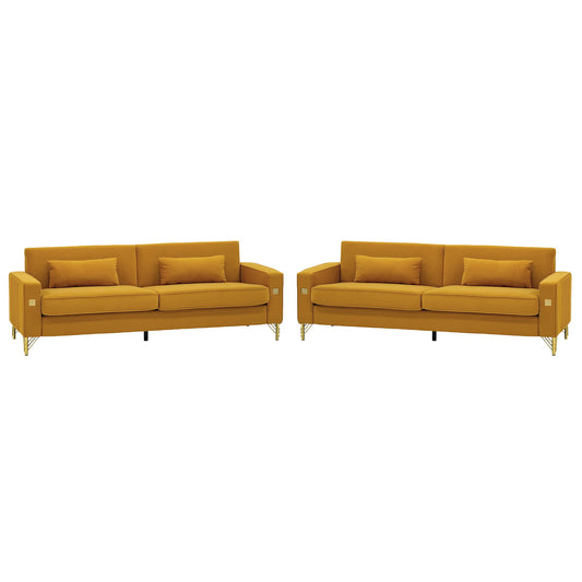 2 Pieces Sofa Sofa Set With Removable Cushions For Home Apartment
