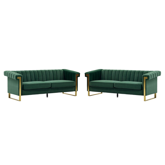 2 Piece Sofa Set With Tufted Back And Deep Seating