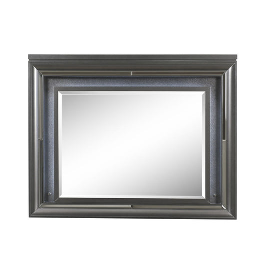 Sawyer - Metallic Mirror With LED - Gray