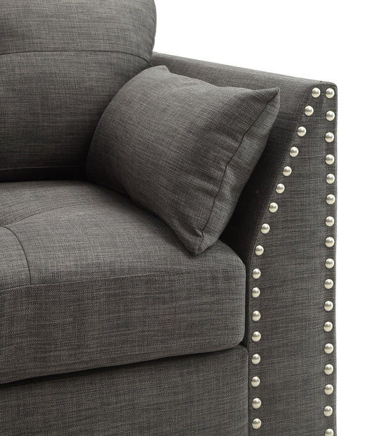 Laurissa - Chair With 3 Pillows - Light Gray