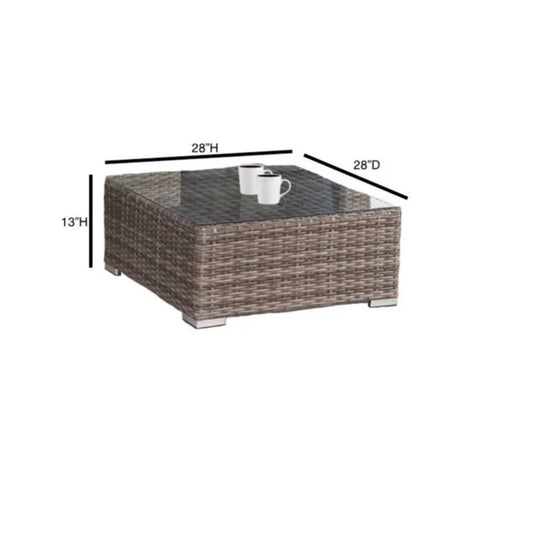 Rattan 4 Person Outdoor Seating Group With Cushions - Gray Mix