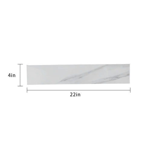 Sintered Stone Bathroom Vanity Top With 4" Backsplash And 22" Sidesplash - Carrara White
