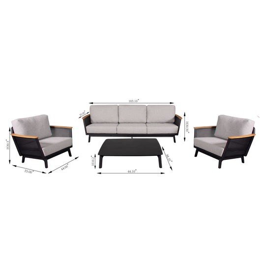 Sofa Set For Outdoor - Black