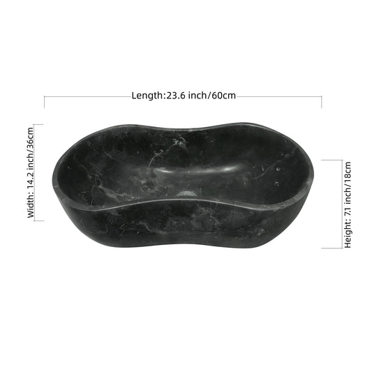 Vessel Sink, Wavy Shape Basin, Vanity Bowl - Dark Gray