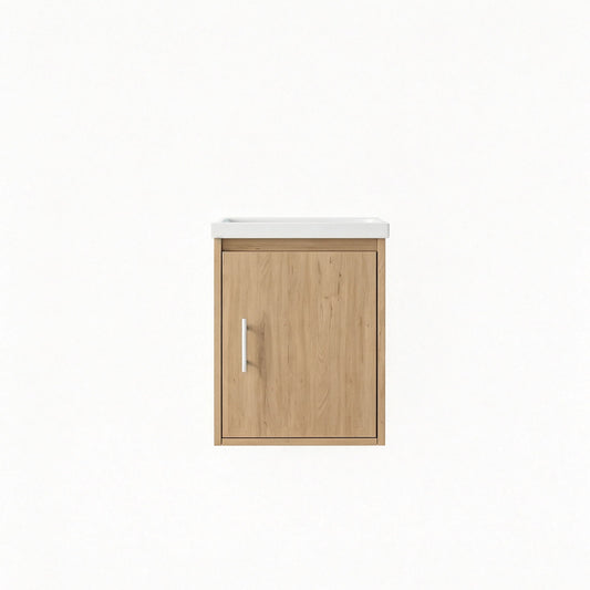Floating Bathroom Vanity Combo, Wall Mounted Cabinet With Sink & Soft Close Doors For Small Bathrooms