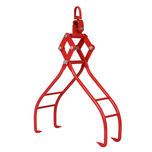 Heavy-Duty 4 Claw Timber Log Lifting Tongs Grabber - Red