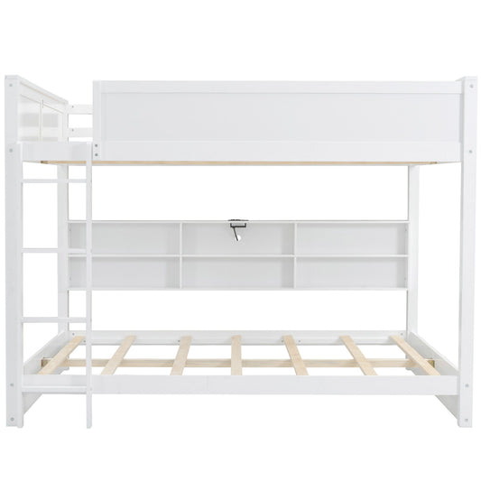 Bunk Bed With Storage Cabinets And USB Ports