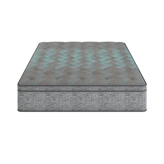 Comfort Care - 10" Hybrid Euro Top Mattress Plush Comfort - Blue / Gray - Twin Extra Long