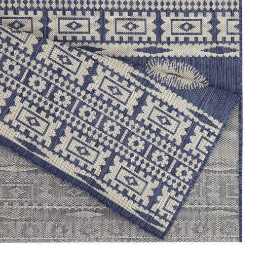 Sunshine - 5'3" X 7'3" Indoor, Outdoor Area Polypropylene Rug - Blue