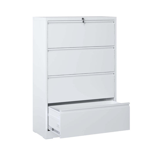 Lateral File Cabinet, Locking Heavy Duty, Anti-Tip Safety Interlock, Vertical Storage For Letter/Legal/A4 Files