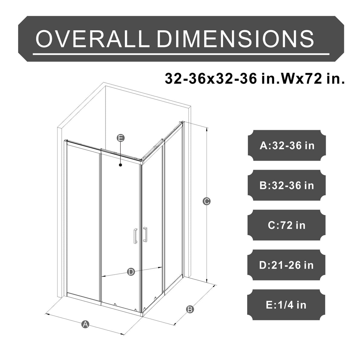 Corner Sliding Shower Door And Shower Base Combo Kit No Drain Kit - Matte Black