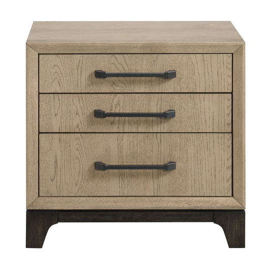 3 Drawer Nightstand With USB Charging Port - Brown
