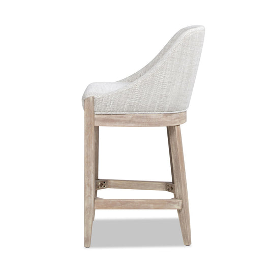 Newport - Coastal Curved Back Upholstered Counter Stool - Gray