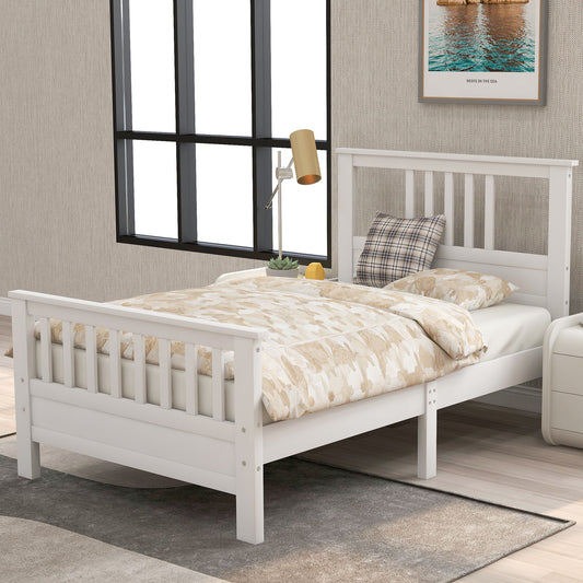 Platform Bed With Paneled Headboard And Footboard