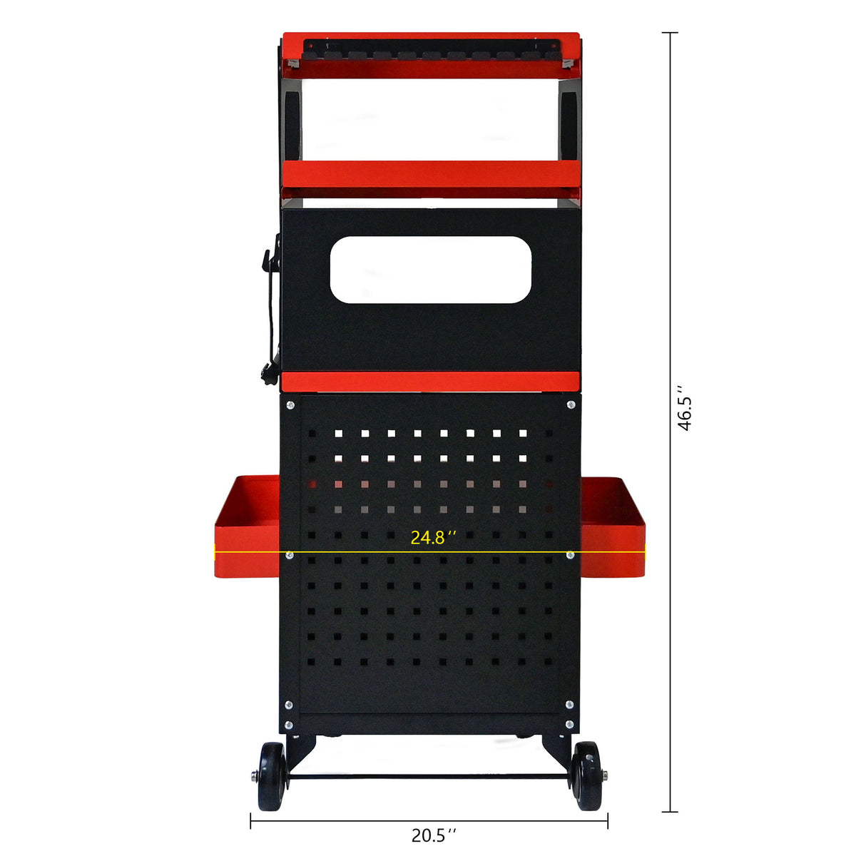4 Level Multi Purpose Trolley For Diagnostics - Black / Red