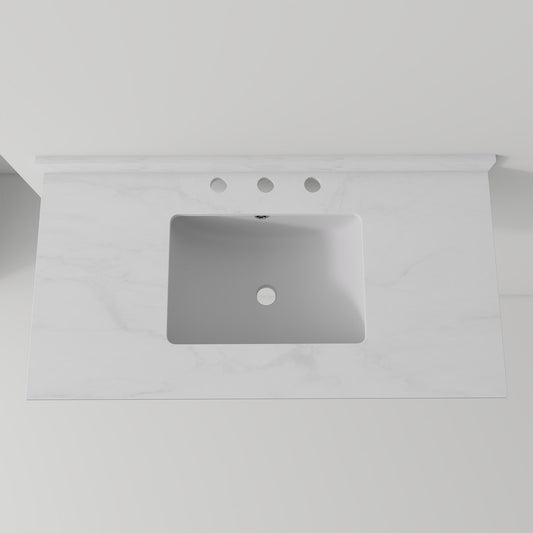 Basin Sink, 0.6" Ultra Thin Profile, Triple Faucet Holes, Sink Only