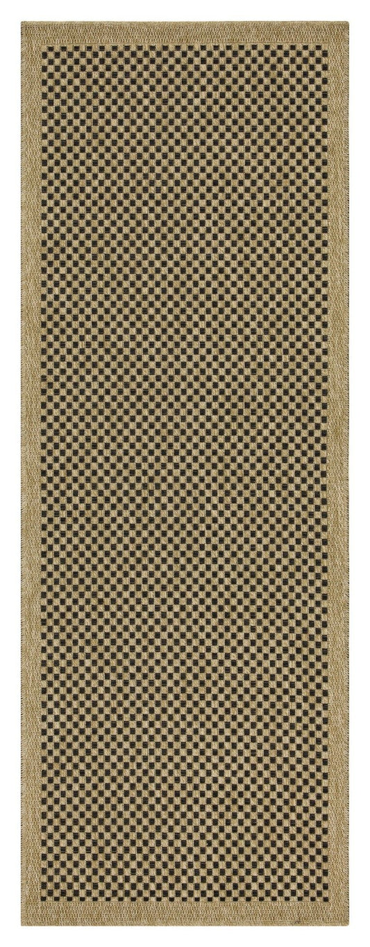Earth - 5'3" X 7'3" Indoor, Outdoor Area Rug, Polypropylene - Jute / Black