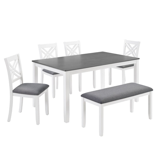 6 Piece Dining Table Set With Bench
