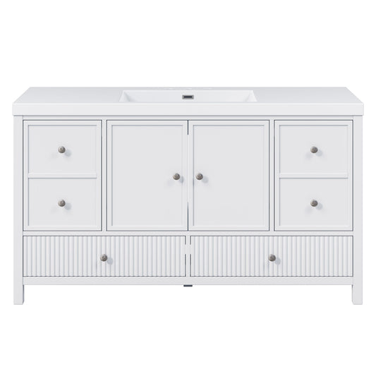 Bathroom Vanity With Separate Sink, Soft Close Doors And 4 Drawers