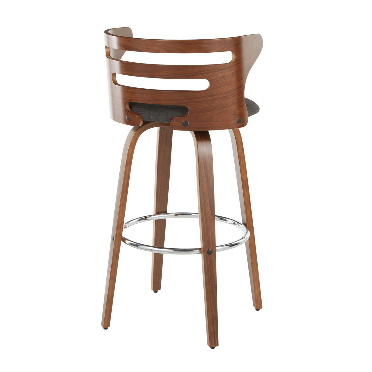 Cosini - Mid-Century Modern Barstool With Swivel (Set of 2) - Charcoal
