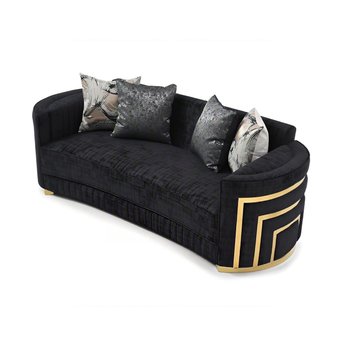Soledad - Sofa With Upholstery And Hued Accents - Black