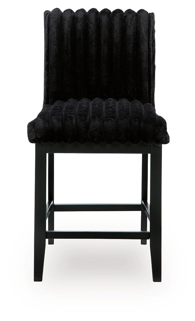Mervannie - Upholstered Barstool (Set of 2) - Black