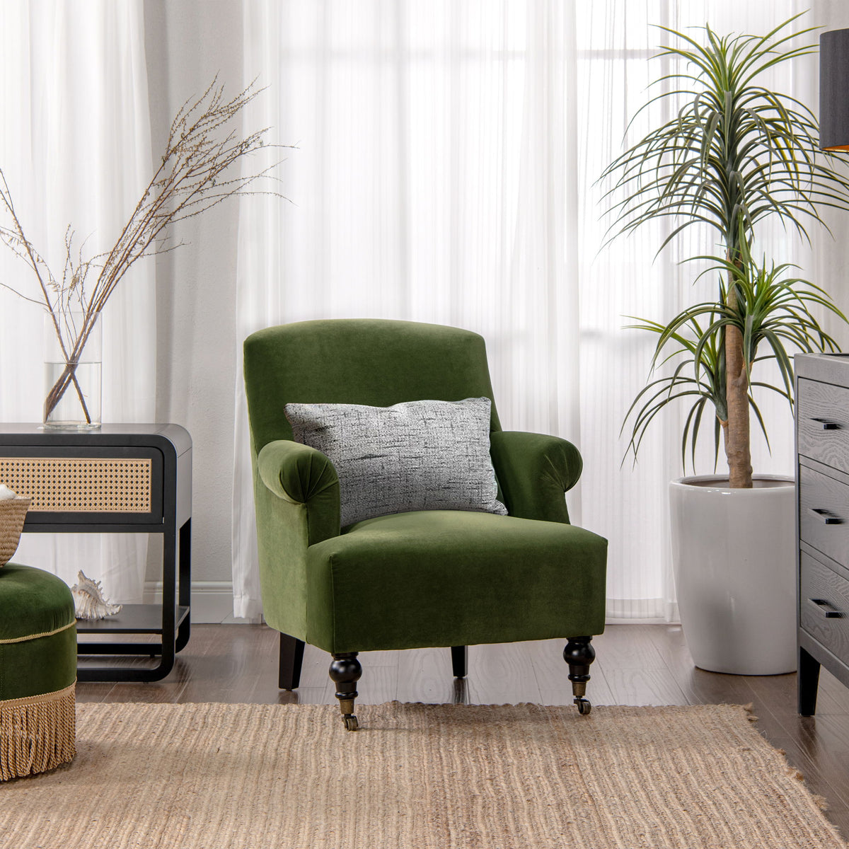 Eloise - Design Pleated Sock Arm Accent Armchair