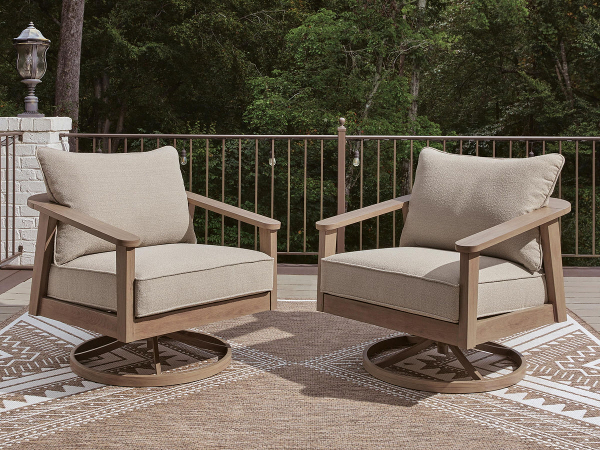 Harmony Headlands - Swivel Lounge With Cushion - Natural / Gray