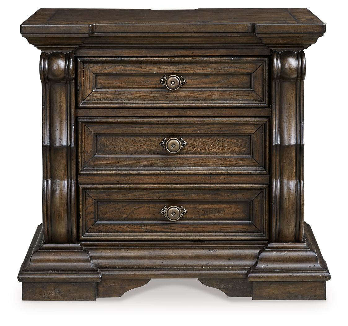 Maylee - Three Drawer Night Stand - Dark Brown