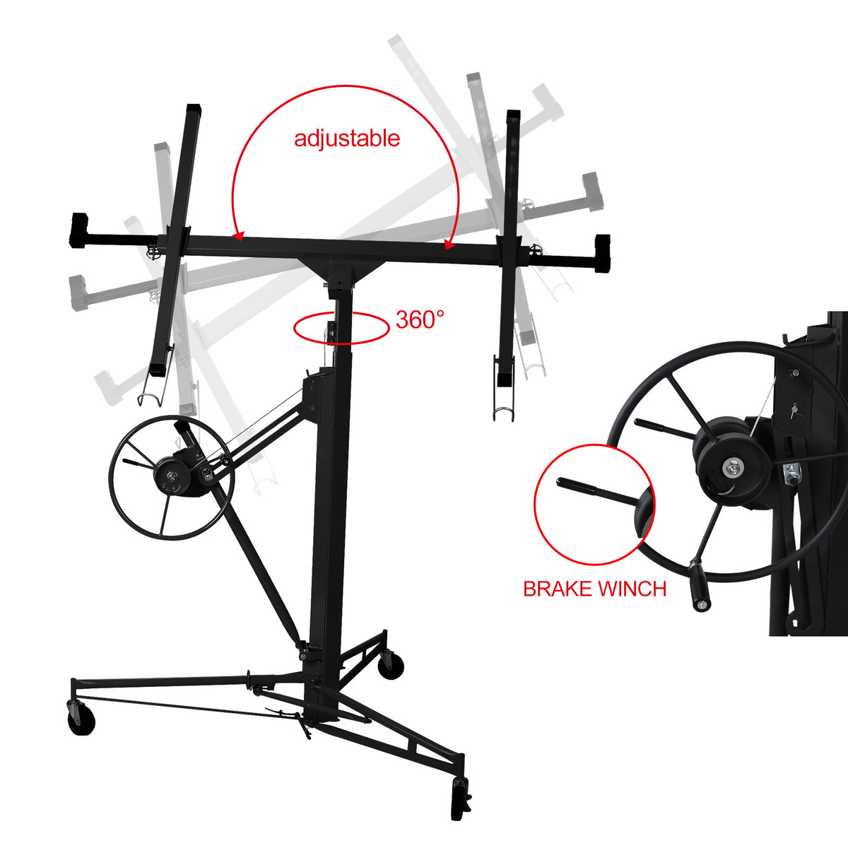 Heavy Duty Drywall Lift Panel Hoist With Adjustable Height And Safety Features