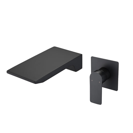 Modern Wall Mount Bathroom Sink Faucet With Waterfall Spout