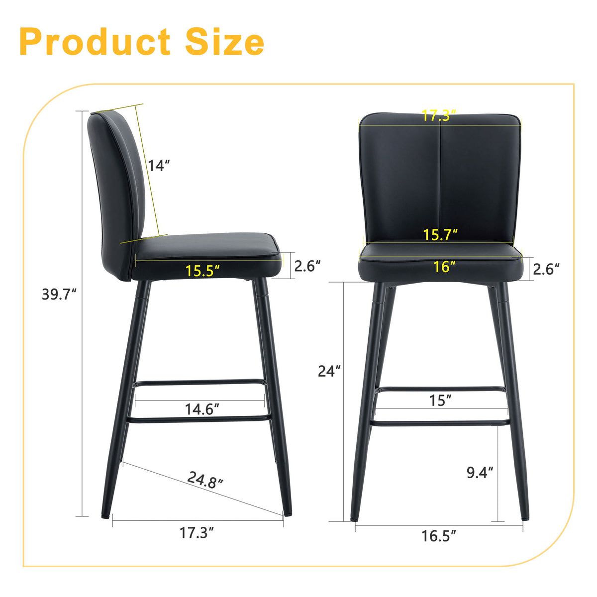 Modern Style Chair With Sleek Backrest Design (Set of 2)