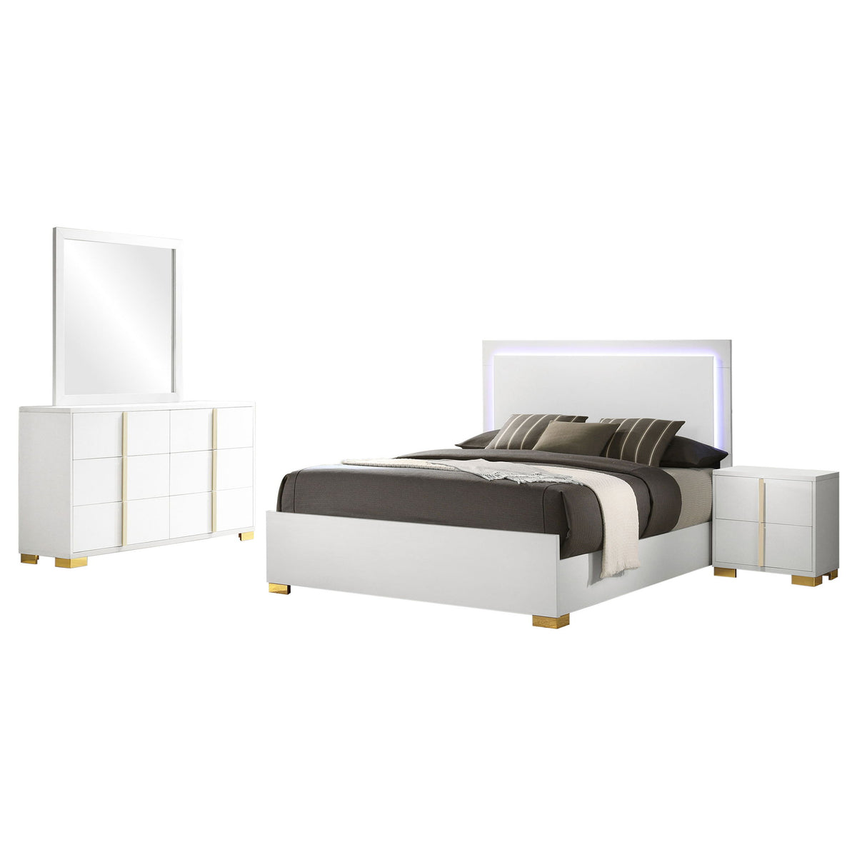 Jeremiah - Bedroom Set With LED Headboard