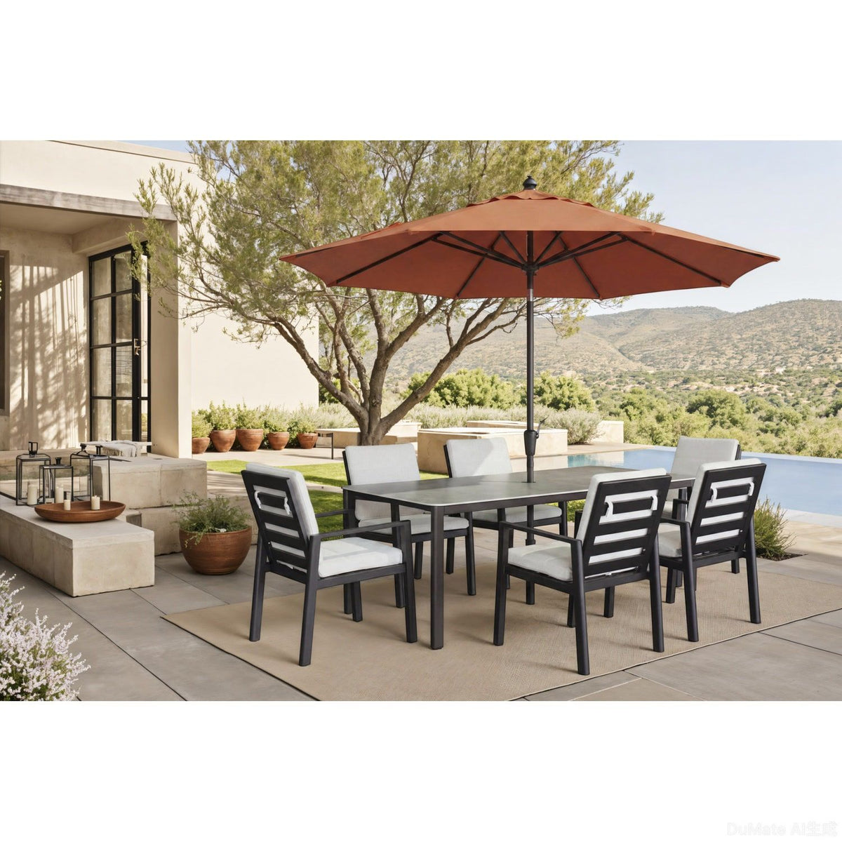 Verona - Dining Table - Dark Espresso / Gray