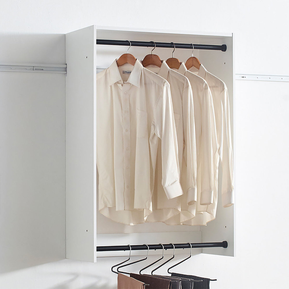 Devi - Wall Mounted Wood Closet System & Modular Design