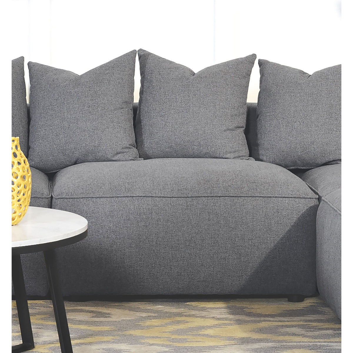 Amherst - Armless Chair With Accent Pillow - Gray