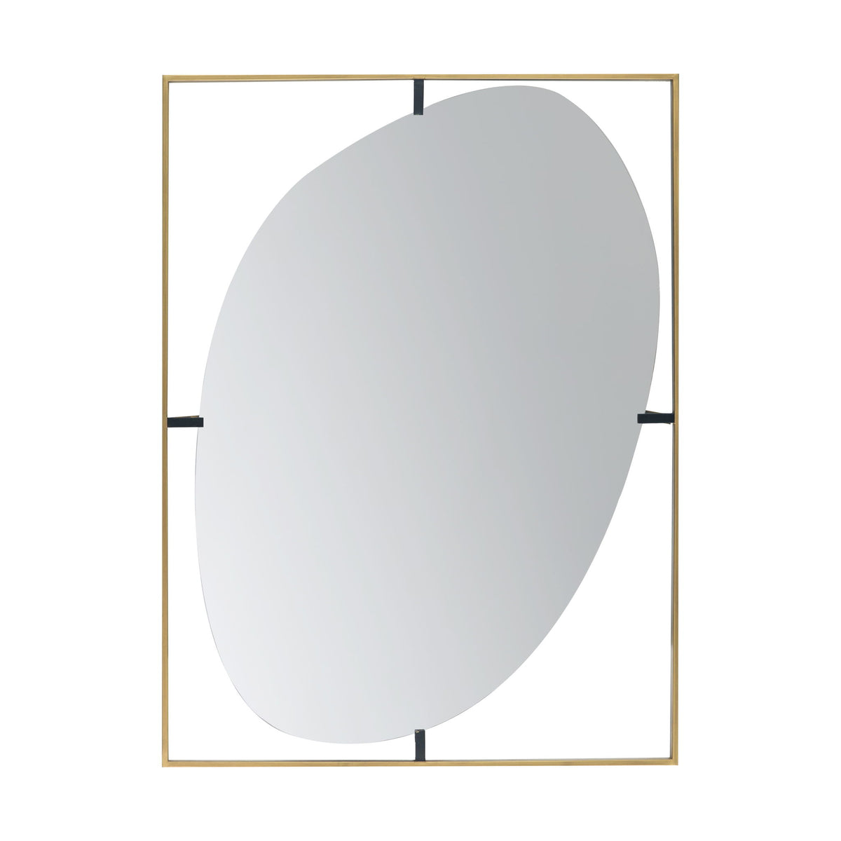 Poppy Mirror With Metal Frame Contemporary Design For Bathroom, Entryway Wall Decor