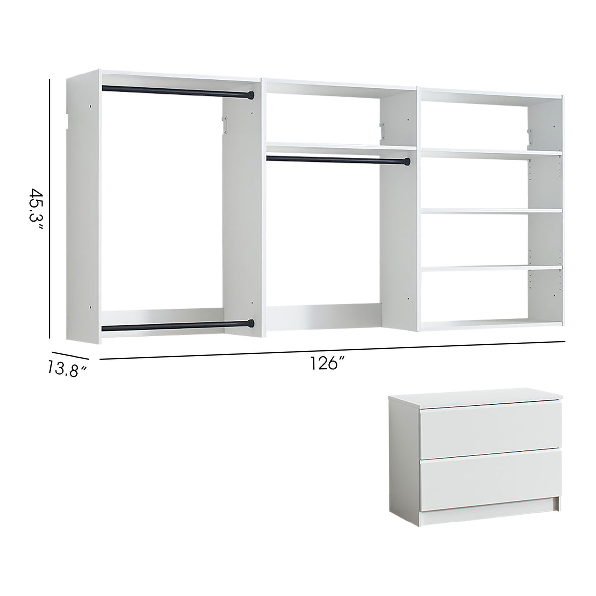 Devi - Wall Mounted Wood Closet System & Modular Units