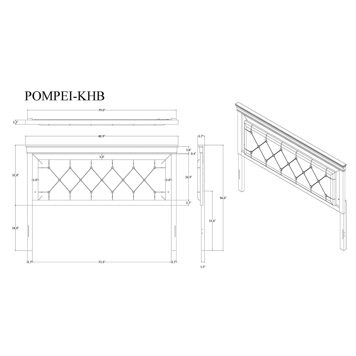 Shaker - Bed With LED Lighting And Crystal Inspired Tufted Headboard