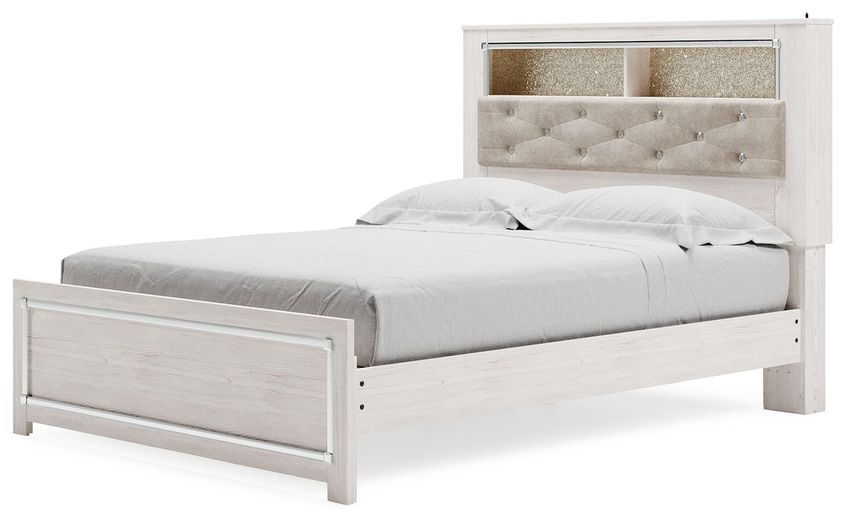 Altyra - Queen Panel Bookcase Bed With Roll Slats - White