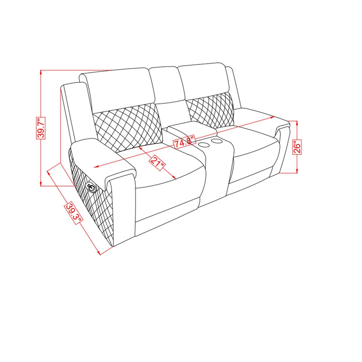 Alicia - Console Reclining Loveseat - Gray