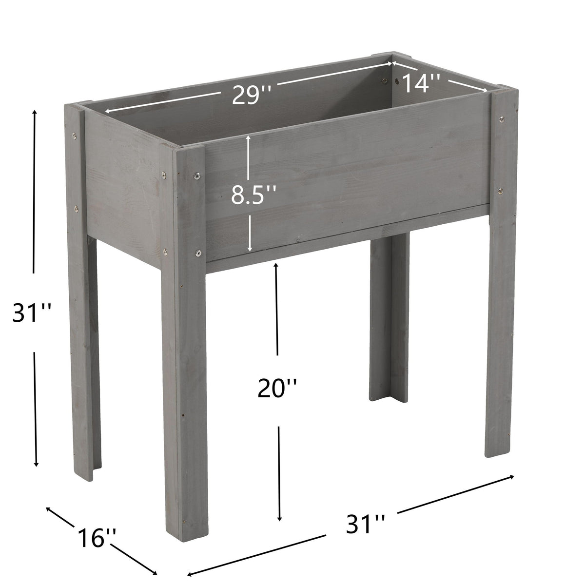 Raised Garden Bed With Legs, Elevated Planter Box For Outdoor Plants
