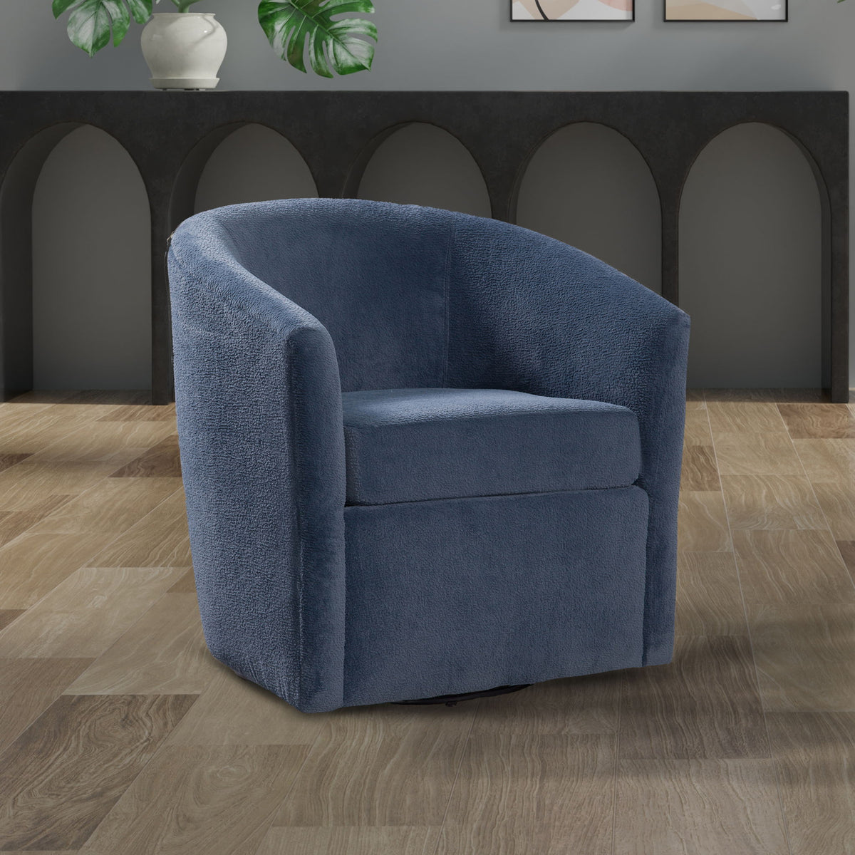 Oaklynn - Barrel Style Swivel Accent Chair