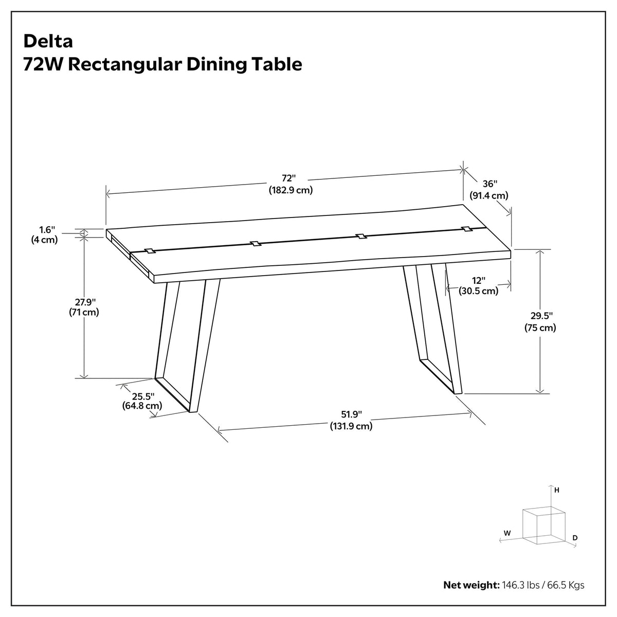 Delta - Handcrafted Dining Table