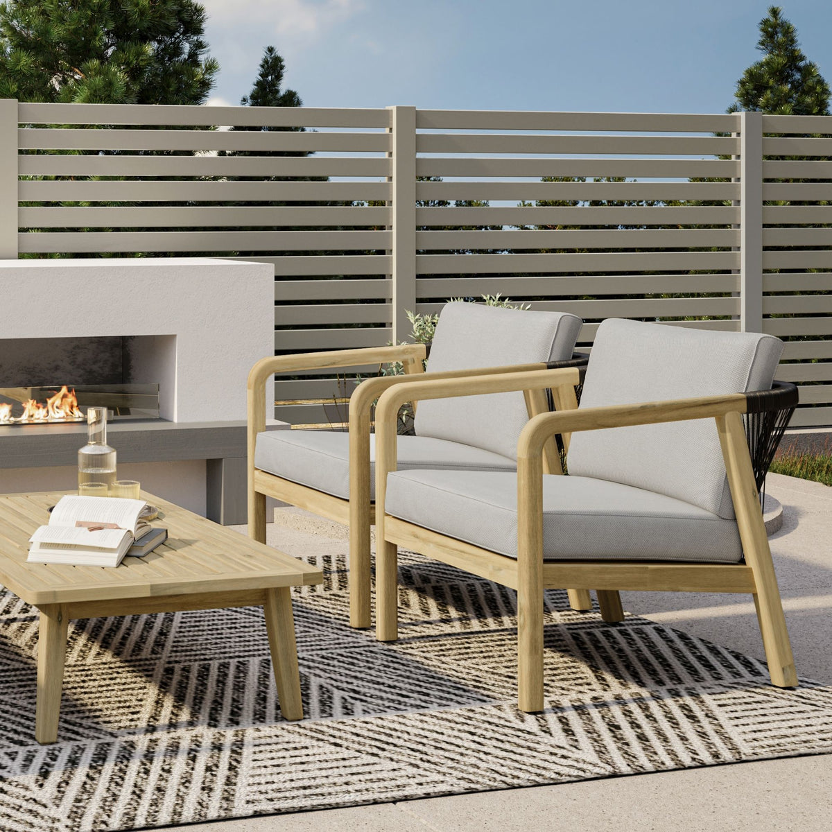 Palmetto - Outdoor Conversation Chair (Set of 2) - Silver