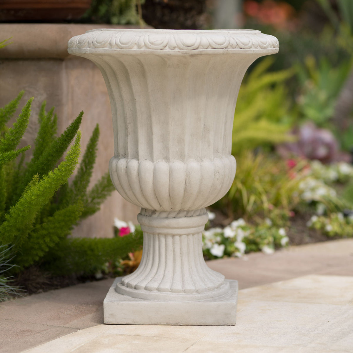 Classic Italian Urn Planter - Antique White